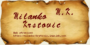 Milanko Krstović vizit kartica